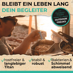 Titan Göffel – Ultraleicht & Hochwertig 3-in-1 Campingbesteck