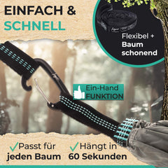 Hängematte inklusive Aufhänge Set