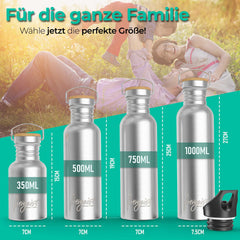 Edelstahl Trinkflasche mit Sportverschluss – Auslaufsicher & BPA-frei