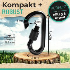 Karabinerhaken 10er-Set – Leicht, Stabil &Vielseitig I extra Stopper