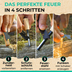 Feuerstahl Wood – Zuverlässige Funken bei jedem Wetter