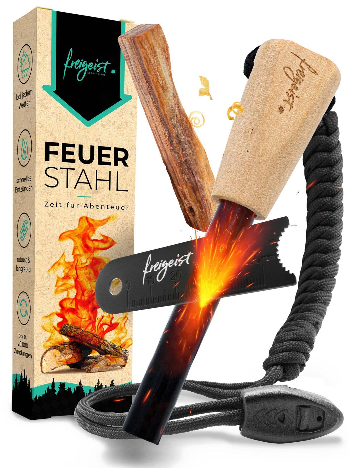 Feuerstahl Wood – Zuverlässige Funken bei jedem Wetter