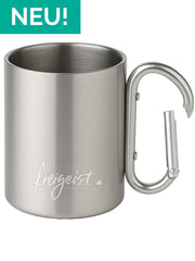 Der doppelwandige Abenteuerbecher – Edelstahl | 185 ml | Mit Karabinergriff