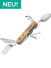 Dein praktisches Multifunktionsbesteck – Bambus | 6 in 1 Besteck Set